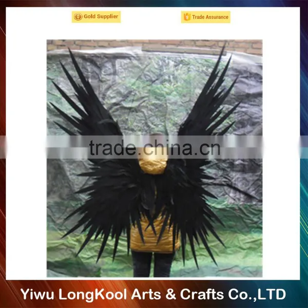 Wholesale Party Suppliers Feather Angel Wings Halloween Cosplay Adult Black Fairy Wings photo-3