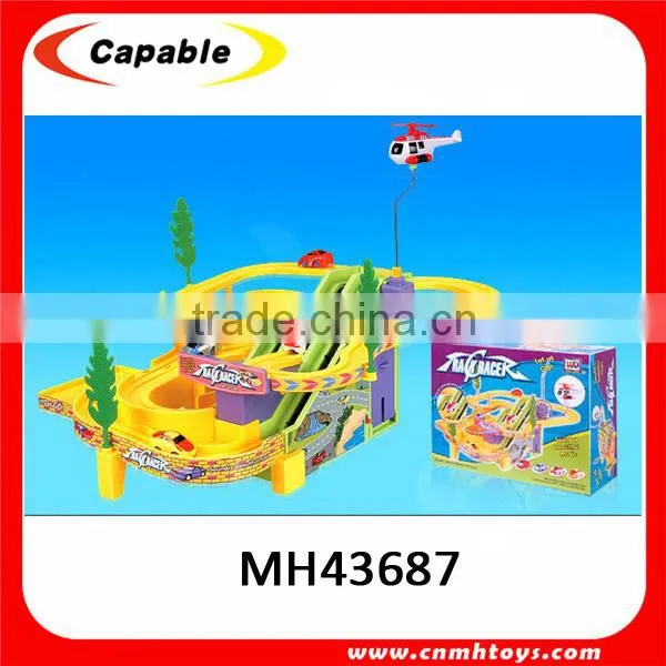 Hot Sale Electric Track Toy Train With Racing Car and Music Quality Choice