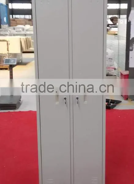 Factory Direct KD Structure Staff Locker 2 Door Steel Storage Wardrobe photo-2
