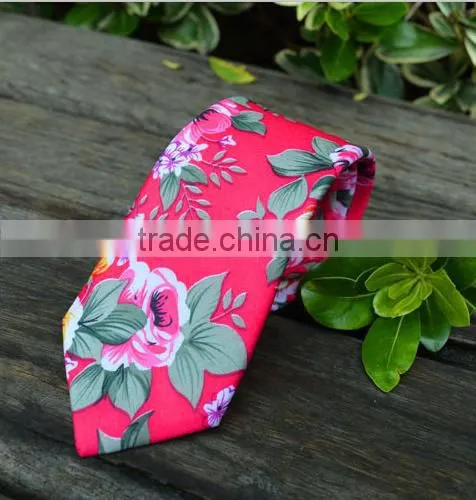 Wholesale Fashion Slim Floral Cotton Tie photo-3