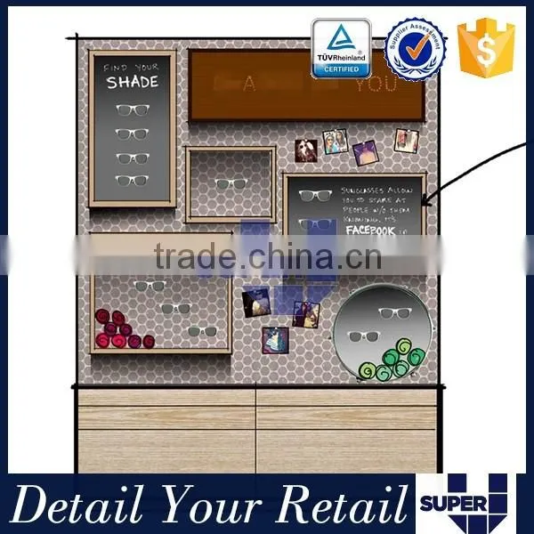 New Design Vintage Wooden Sunglasses Wall Displays for Retail photo-3