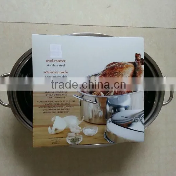 Stainless Steel Oval Roaster With Rack for Easter Day photo-3