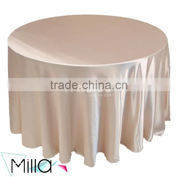 120 Round Satin Tablecloth for Wedding photo-4