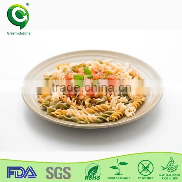 Organic Cheap Kitchen Rice Husk Fiber Round Plate photo-2
