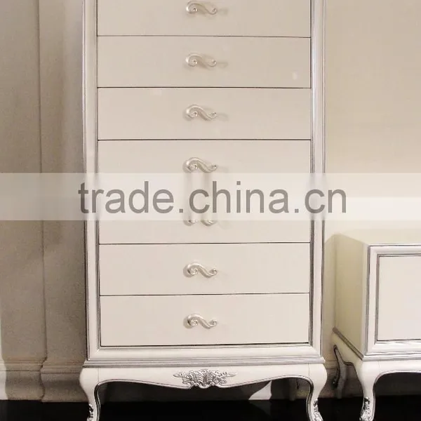 European Style Solid Wood Antique Bedroom Furniture Bed Bedside Table Wardrobe Dressing Table Bench Royal Chair Commode photo-5