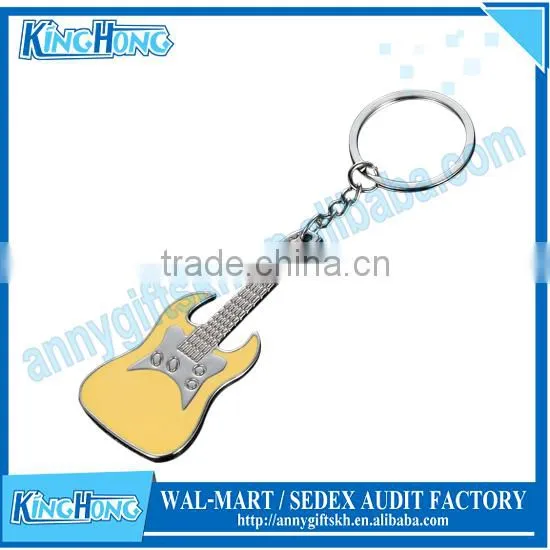 Customized Promotional High End Custom Shaped Metal Guitar Keychain photo-2