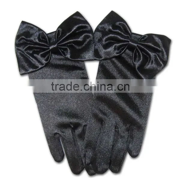 2016 Fashion Coral Rose Design Satin Gloves photo-2