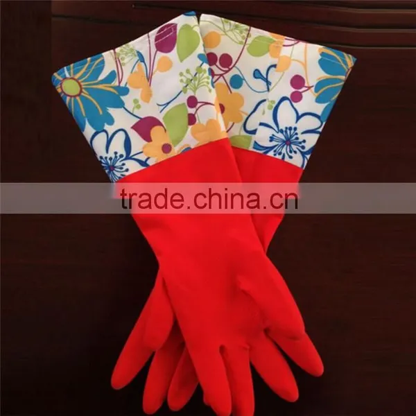Korean Laundry Daily Cleaning Household Latex Gloves and Cashmere Waterproof Protective Kitchen Bathroom Laundry Rubber Gloves photo-2