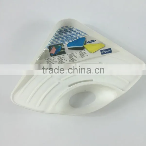 New arrival bathroom accessories magic plastic sink corner shelf with cup excess stock