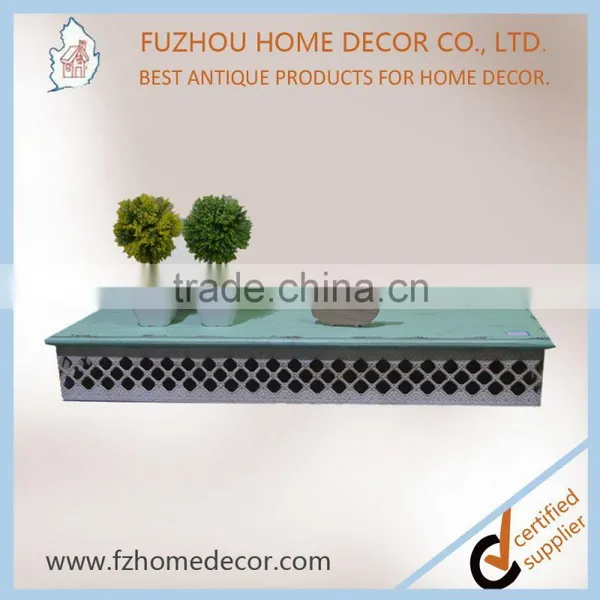 2017 Hot Sell Hollow Out Metal Wall Shelf With Wooden Board for Wall Decoration photo-2