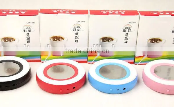 Winter USB Gadget Silicone Cup Mat, Rainbow Colorful Design USB Heat Warmer Coaster, Gift USB Cup Warm Coaster For Wholesale photo-6