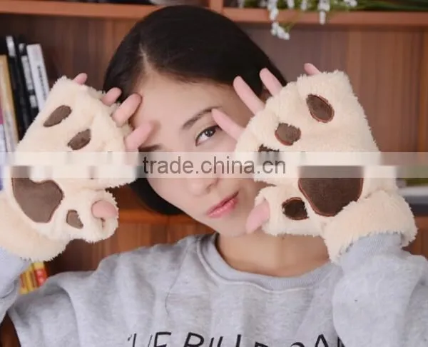 Winter Warm Animal Plush Gloves Cute photo-4