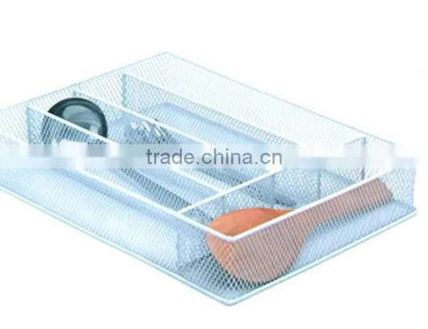 5 Compartment Metal Mesh Cutlery Organizer Kitchen Utensil Flatware Tray photo-2