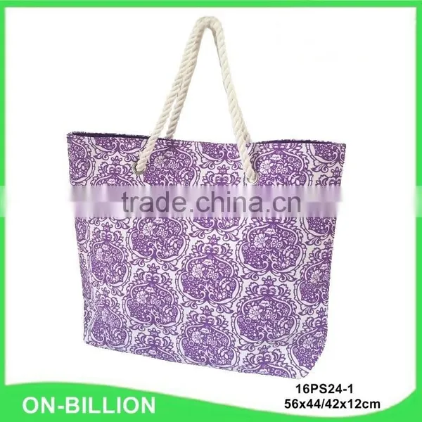 Canvas Material Beach Bag With Rope Handles photo-3