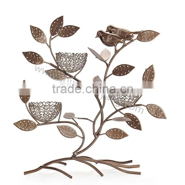 Metal Jewelry Tree Display Stand With 3 Bird Nest photo-4