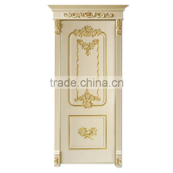 High End European Imperial Style Rome Framed Decorative Solid Wood Carving Double Door Painted in White and Gold BF12-05234c photo-5