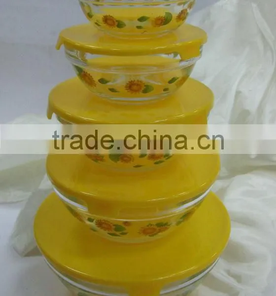 GH049 5pcs Glass Bowl Set With Deco photo-5