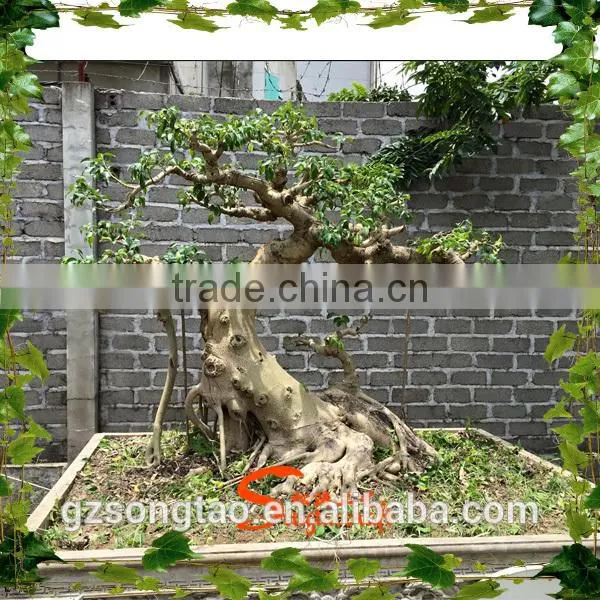 Artificial Plastic Banyan Tree 5-6ft High Fake Curved Trunk for Garden Decoration photo-3