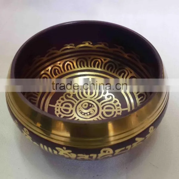 Best Selling Symbolic Colored Tibetan Healing Meditation Singing Bowl photo-3