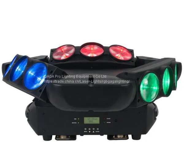 RGBW 4in1 9 Heads LED Spider Moving Head Beam Light photo-2