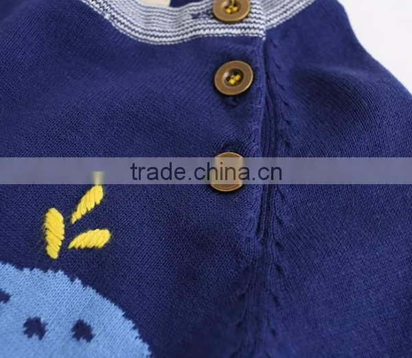 Hot Knitted Patchwork Whale Pattern Round Collar Children Sweater of High Quality photo-2