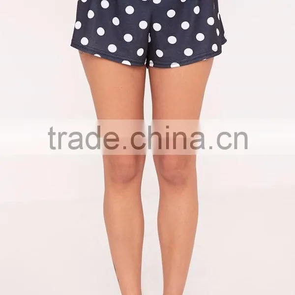 Custom Logo Print Loose Top Short Sleeve With Dots Shorts Causal Pajama Set Ladies Pyjama Set photo-4