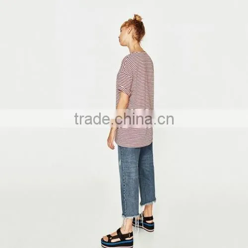 Wholesale T-shirts Cotton Women Short Sleeve T-Shirts Mid-long Style photo-2