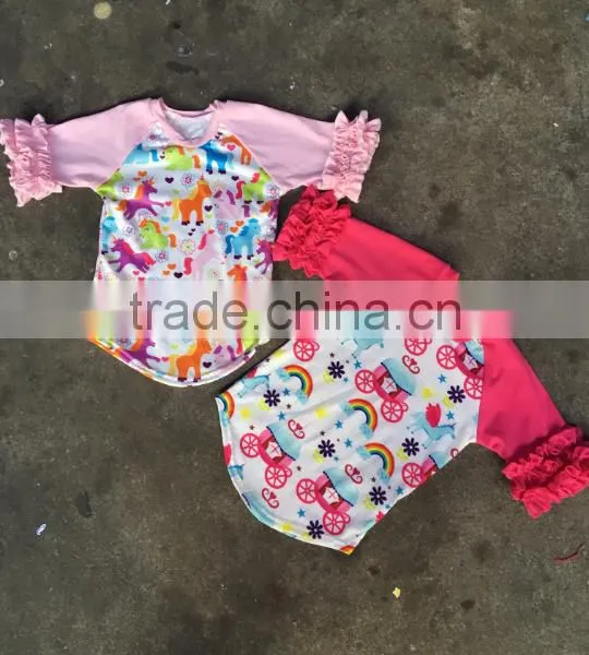 One-piece Baby Reglan t Shirt Wholesale Bulk Clothing Cotton/spandx Mixed Ruffle Clothes Kids Shirt photo-2