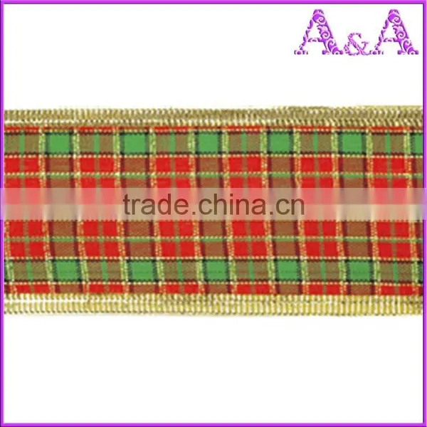 2016 Fashion Cheap Fancy Christmas Ribbon Plaid Ribbon photo-3