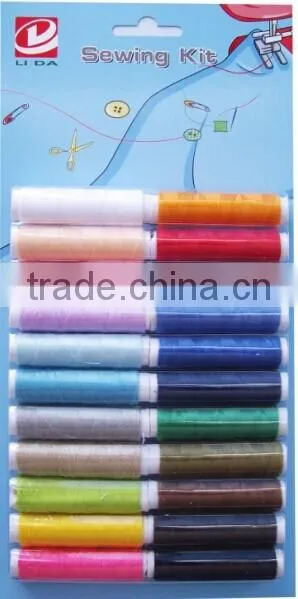 Mini Plastic Bobbin 100% Polyester Sewing Thread With Plastic Box Pack photo-3