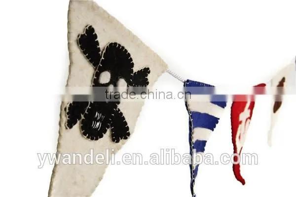 Felt So Good Jolly Roger Pirate Bunting, Nautical Garland Sea Ship Bunting photo-2