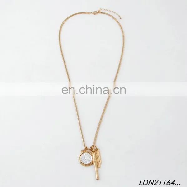 Personalized Wron Siver and Rose Gold Pendant Charms Necklaces photo-2