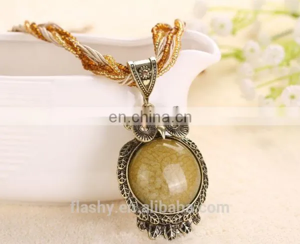 New Fashion 17 Color Owl Pendant Chain Necklace Chrismas Gift Jewelry photo-3