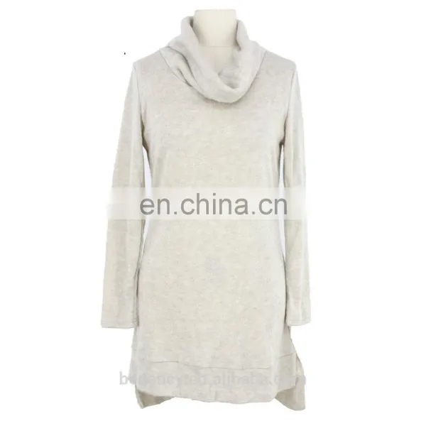 Elegant Mature Xxl Size Women 3/4 Sleeve Cow Neckline Shirt Dress photo-3