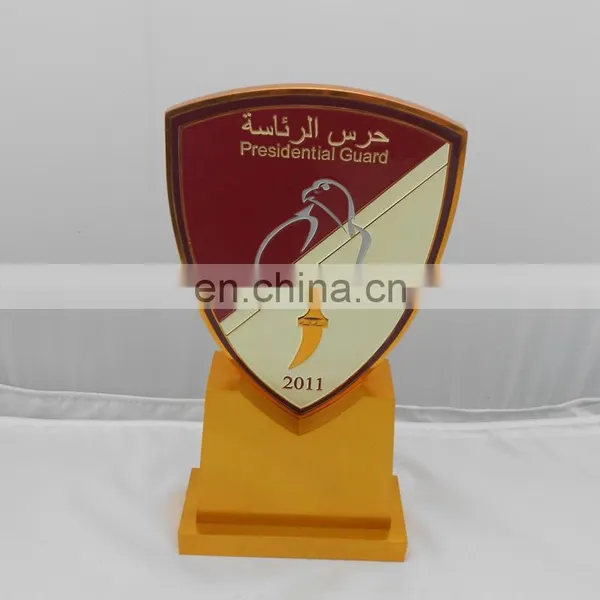 Enamel Logo Shield Shape Metal Award Trophy