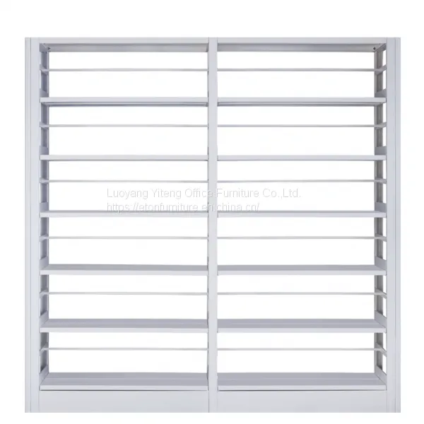 Library Double Sided Steel Book Rack Classic Bookshelf