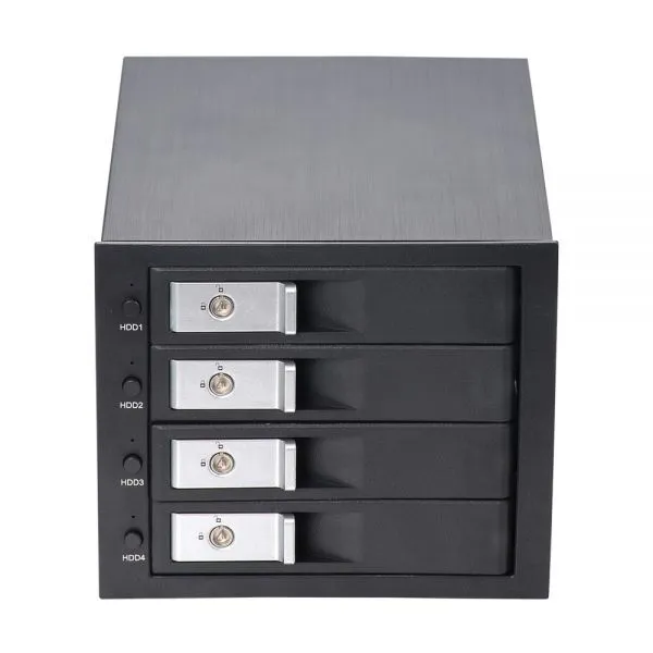 3.5in Sata Aluminum 4-bay Slot Tray-less Mobile Rack for Optical Drive Bay Hdd Internal Backplane Enclosure