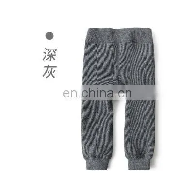 Children's Thickened Leggings Autumn and Winter New Solid Color Boys and Girls Warm and Velvet Can be Opened Baby Ninth Pants photo-5