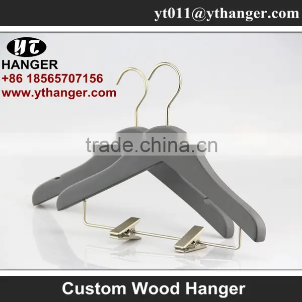IMY-169 Grey Kids Wooden Hangers With Clips photo-4