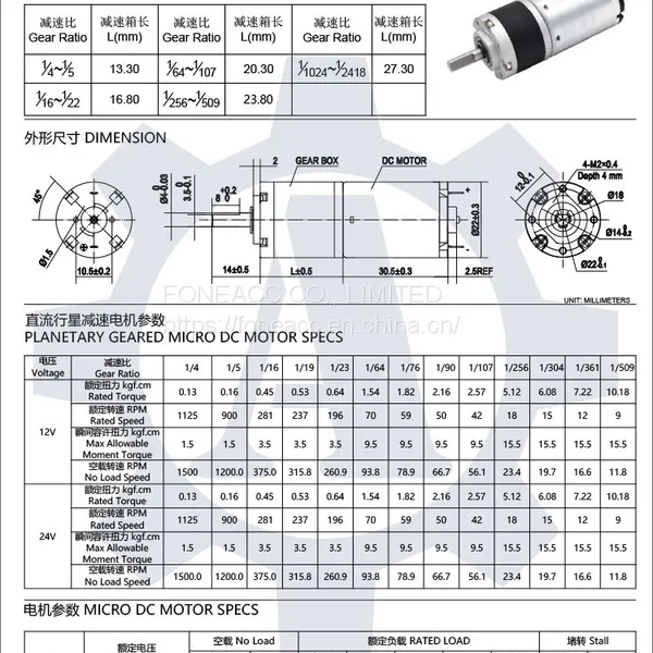 PG22-250 22 mm Small Metal Planetary Gearhead dc Electric Motor photo-2