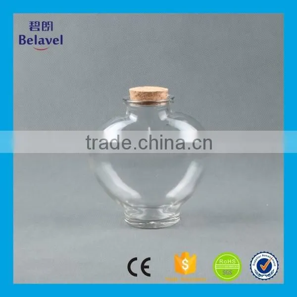 Large Size Heart Shape Wishing Glass Storage Bottle With Cork photo-6
