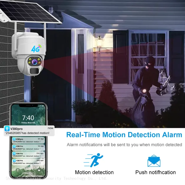 Solar Security Home V380 Camera 4K 2MP 4MP 8MP Outdoor 4G Wireless PTZ IP CCTV for Outdoor photo-4