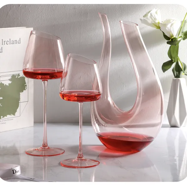 Lead Free Red White Clear Pink Wine Glasses Crystal Red Wine Glasses Champagne Cocktail Glasses Cup photo-4