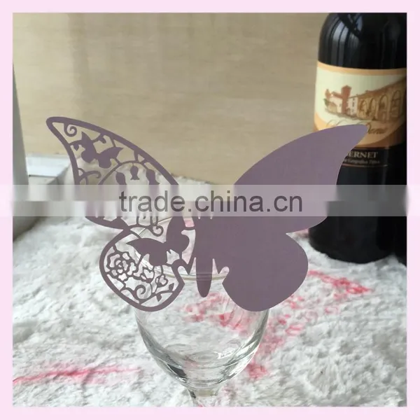 Hot Sale New Products Laser Cut Wedding Party Favors Glass Decoration Butterflay Wine Claim From China Factory JK- 17 photo-3