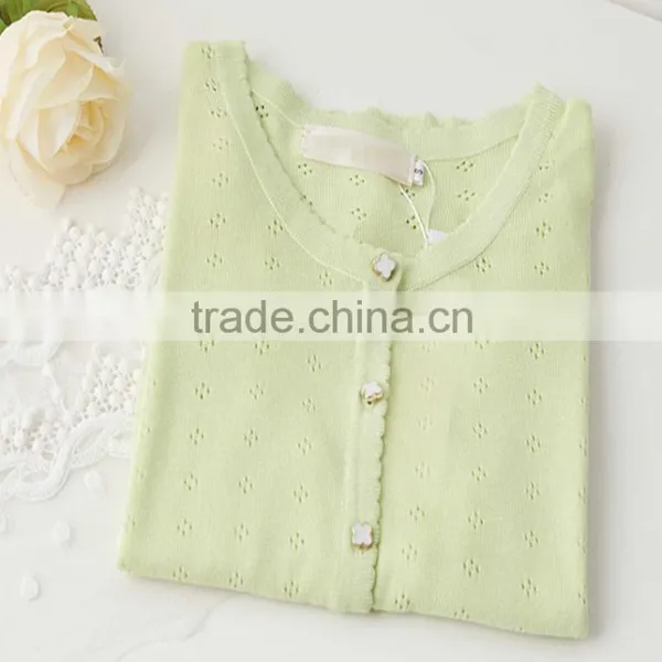 Sweet Hollowed Knitted Sweater Cardigan for Lady's Wear