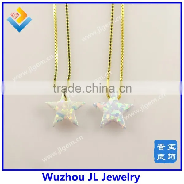 Factory Price Hot Selling White Star Opal Pendant Necklace With S925 Silver 18K Gold Plated Chain photo-5