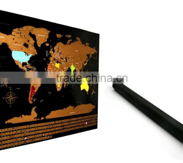 Creative Fashion New Design Hard Paper Scratch World Map for Travel photo-2