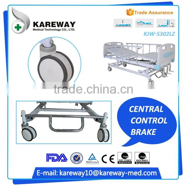 China Supplier Medical Equipments Manual Ordinary 3 Crank Manual Hospital Bed photo-4