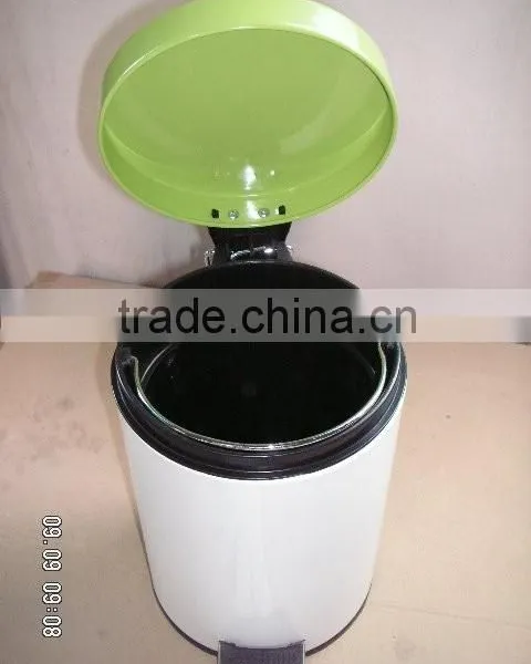 Flat Lid Powder Coated Finished Soft Close Steel Trash Can photo-4