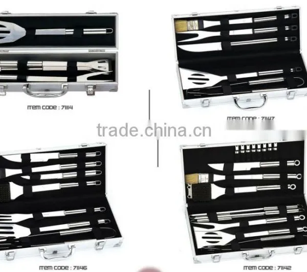 Stainless-Steel BBQ Set With Aluminum Storage Case